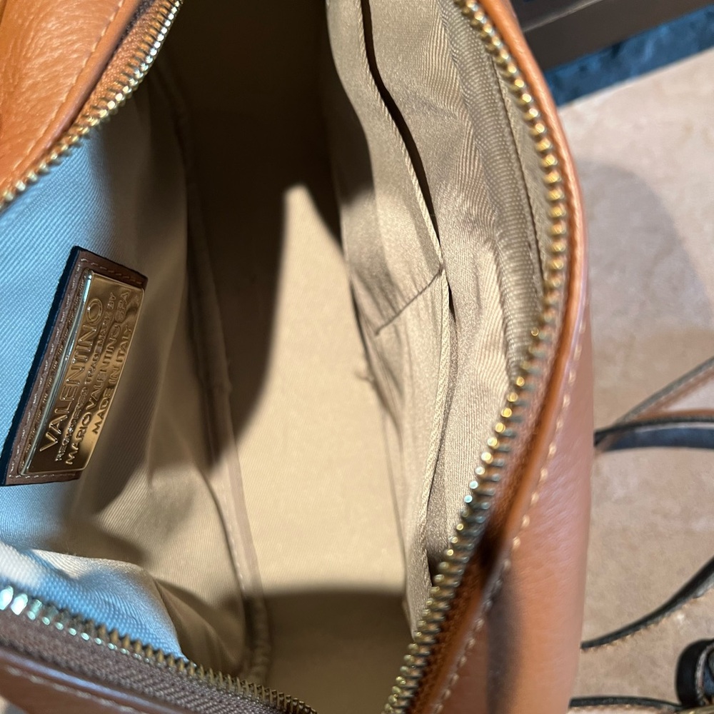 Mario Valentino Brown Leather Crossbody Bag with Tassel - Picture 4 of 5
